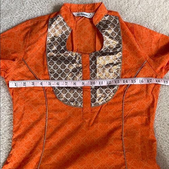 KURTA ORANGE GOLD - top - Picture 3 of 4